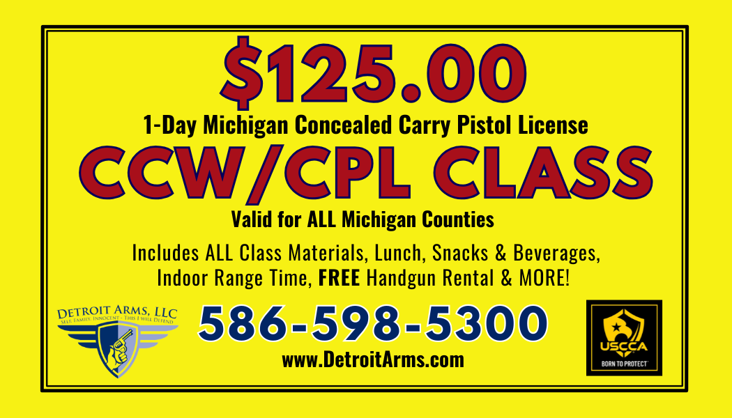 1-Day Michigan Concealed Carry CCW/CPL Class